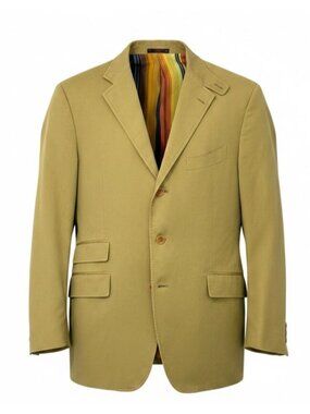 Etro Men's 100% Cotton Blazer Sport Coat Tan 3-Button Upscale Casual IT 54/US 44